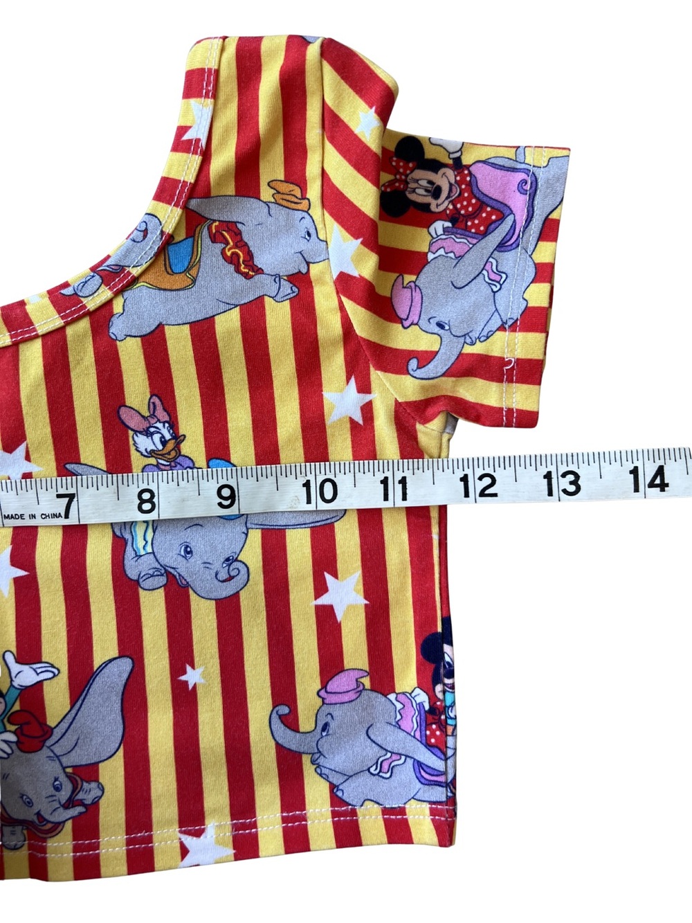 Wild Rich kids Girls Yellow and Red Striped Dumbo Print Skirt and Top Set - Picture 6 of 7